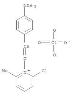 2-CHLORO-1-(((4-(DIMETHYLAMINO)PHENYL)METHYLENE)AMINO)-6-METHYLPYRIDINIUM PERCHLORATE
